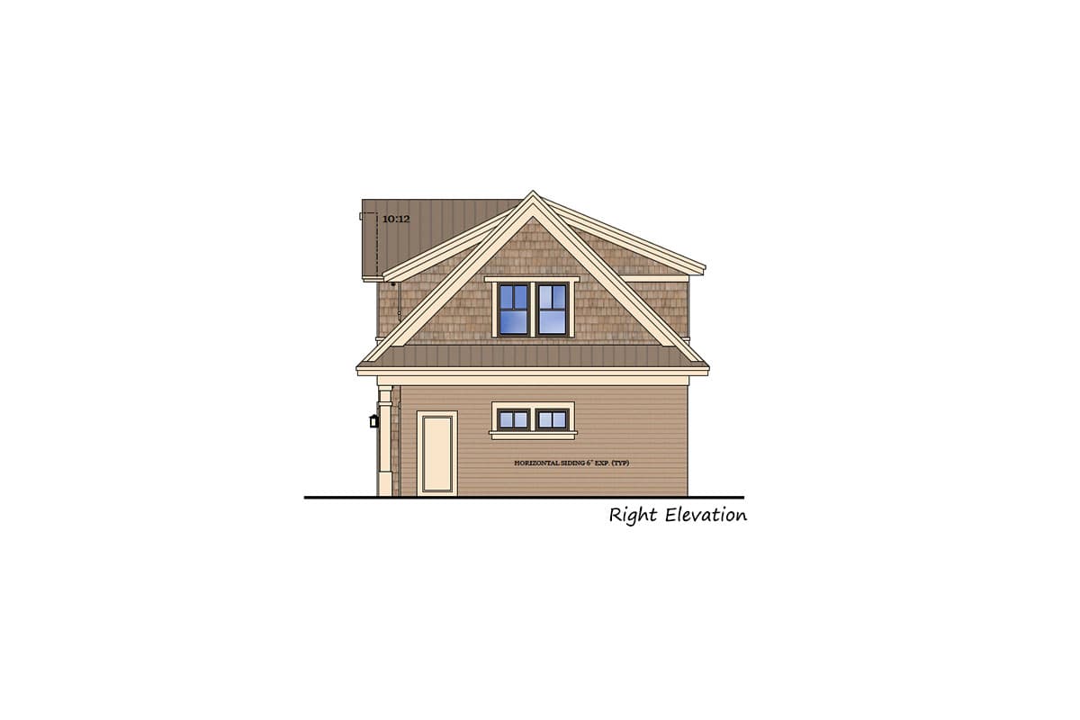 Plan 14631RK: 3 Car Garage with Apartment Above - 988 Sq Ft Garage and 938 Sq Ft Apartment - Image #10 - Carriage, Craftsman, New American