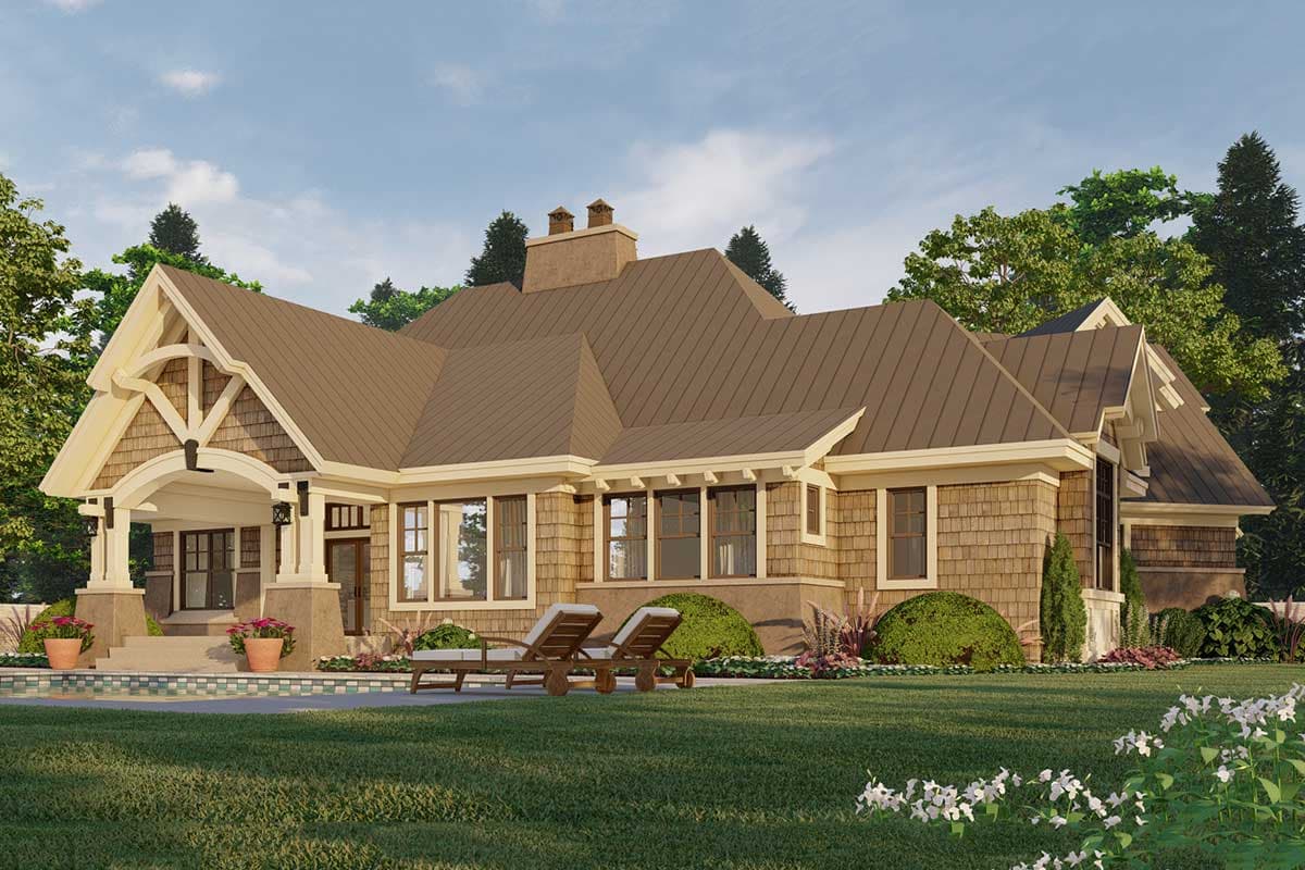 Plan 14635RK: Traditional Craftsman Style House Plan with Home Office and Great Room - 2177 Sq Ft - Image #7 - Craftsman, Mountain, Rustic, Traditional