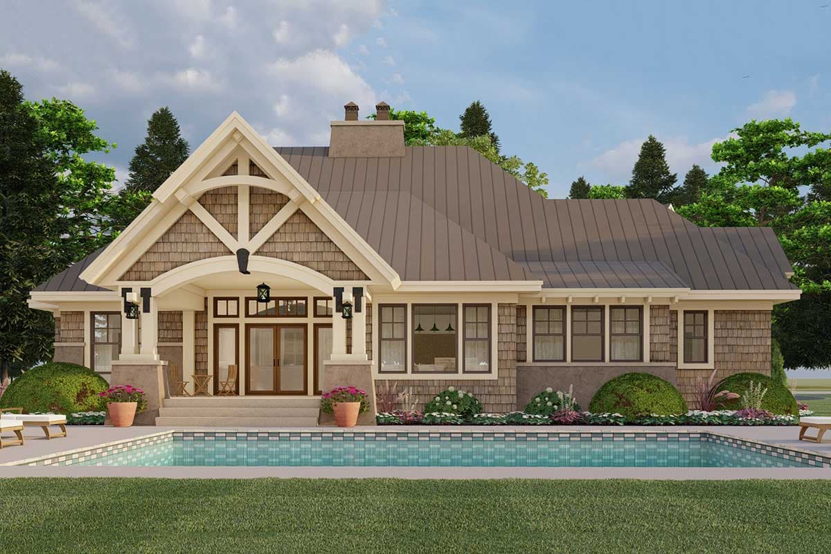 Plan 14635RK: Traditional Craftsman Style House Plan with Home Office and Great Room - 2177 Sq Ft - Image #8 - Craftsman, Mountain, Rustic, Traditional