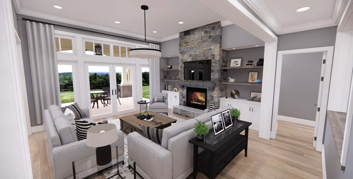 Plan 14635RK: Traditional Craftsman Style House Plan with Home Office and Great Room - 2177 Sq Ft - Image #14 - Craftsman, Mountain, Rustic, Traditional