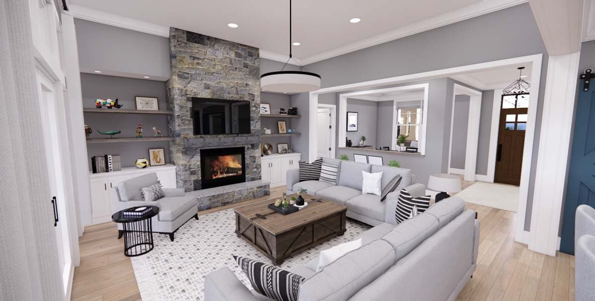 Plan 14635RK: Traditional Craftsman Style House Plan with Home Office and Great Room - 2177 Sq Ft - Image #15 - Craftsman, Mountain, Rustic, Traditional