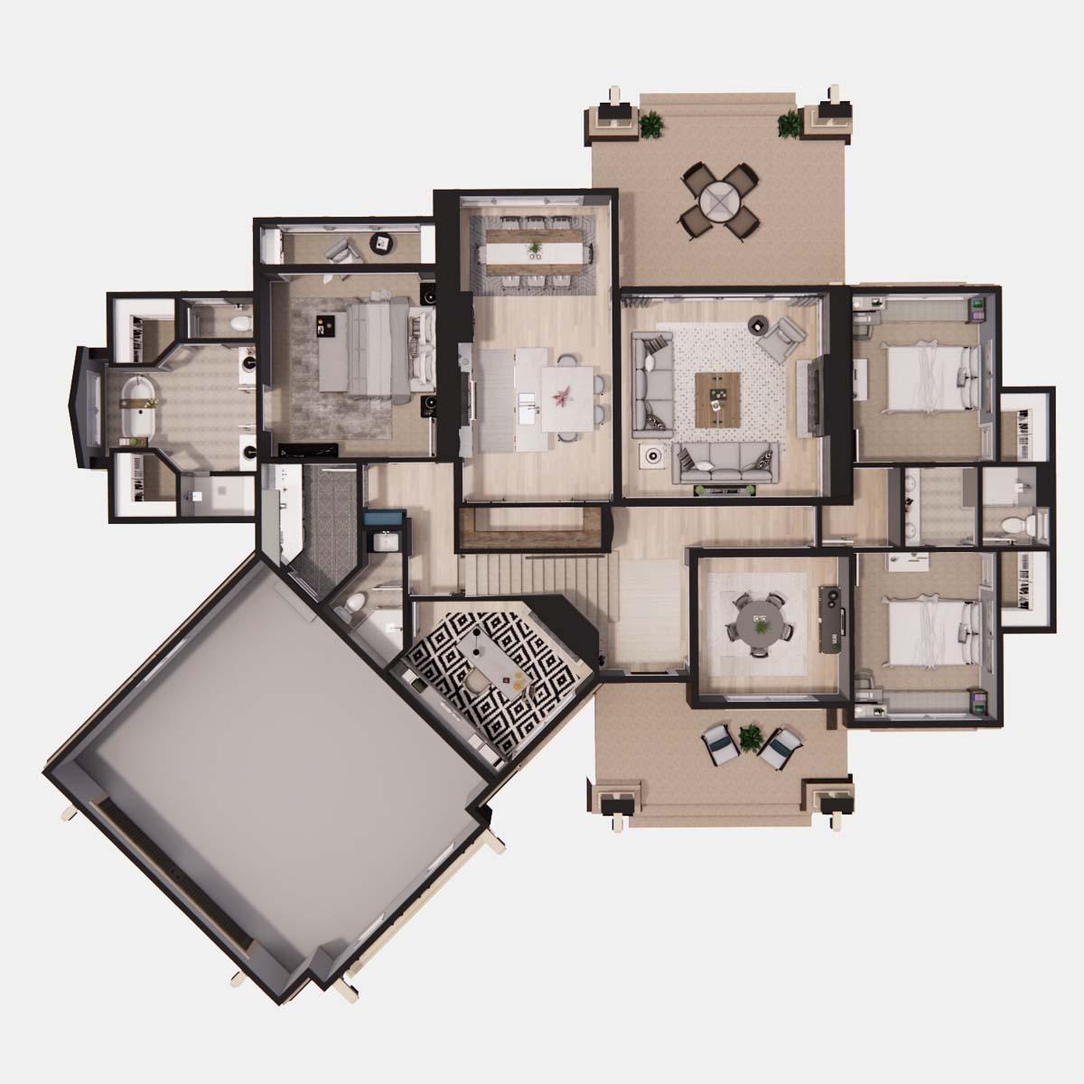 Plan 14635RK: Traditional Craftsman Style House Plan with Home Office and Great Room - 2177 Sq Ft - Image #50 - Craftsman, Mountain, Rustic, Traditional