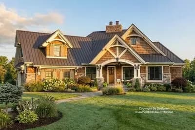 Traditional Craftsman Style House Plan with Home Office and Great Room - 2177 Sq Ft