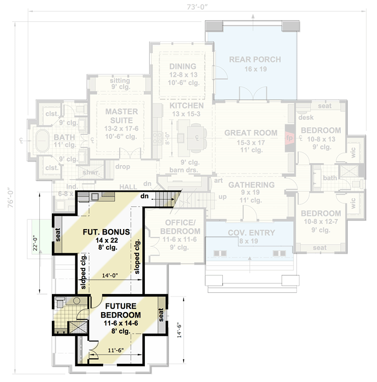 Plan 14648RK: Richly Detailed Craftsman House Plan - 2370 Sq Ft - Floor Plan - Bonus - Craftsman, Northwest, Shingle
