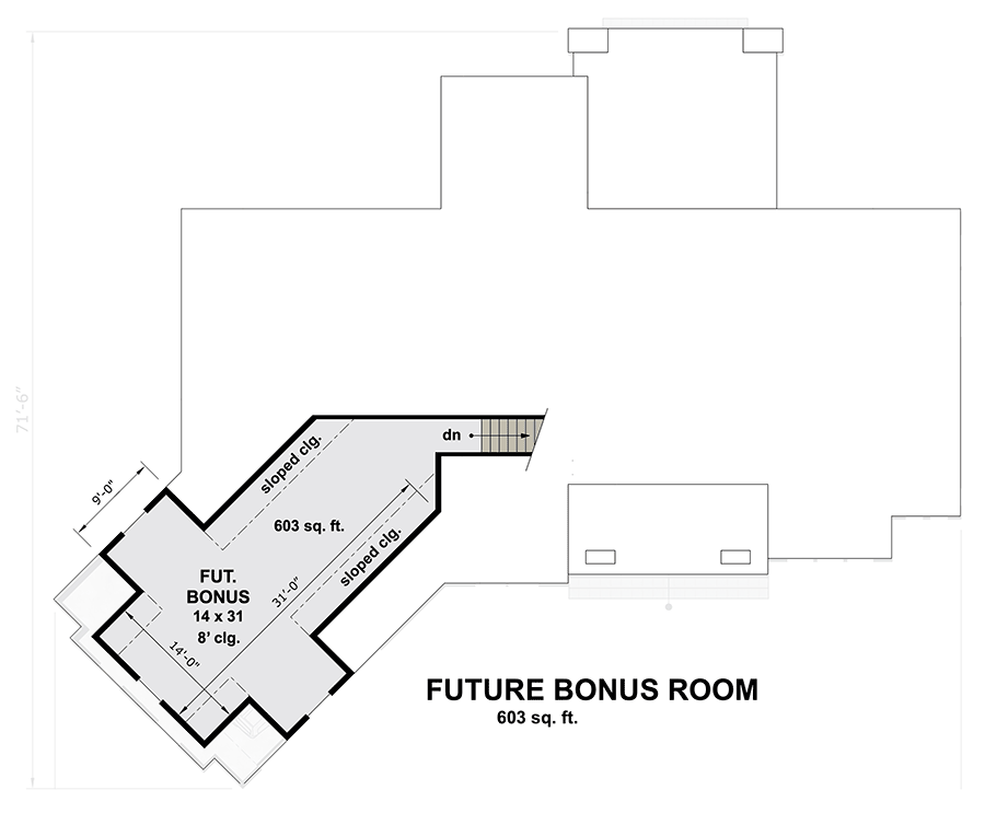 Plan 14651RK: Craftsman House Plan with Angled 2-Car Garage with Bonus Above - Floor Plan - Bonus - Craftsman, Mountain, Northwest