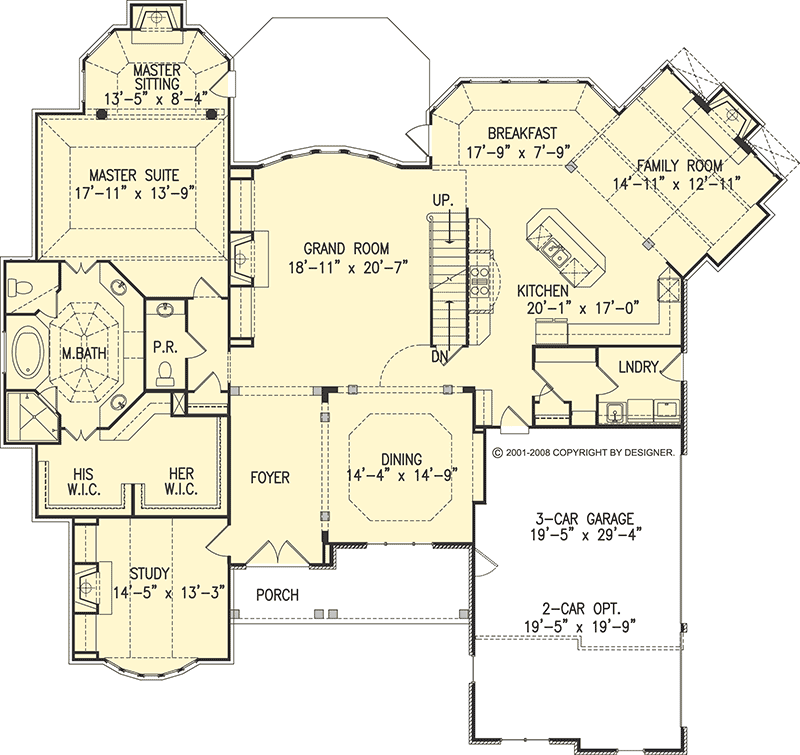 Plan 15611GE: Beautiful Master-Down House Plan - Floor Plan - Main Level - European, Traditional