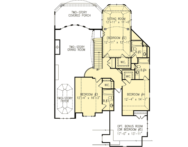 Plan 15616GE: Charming French European House Plan - Floor Plan - 2nd Floor - European, French Country, Traditional