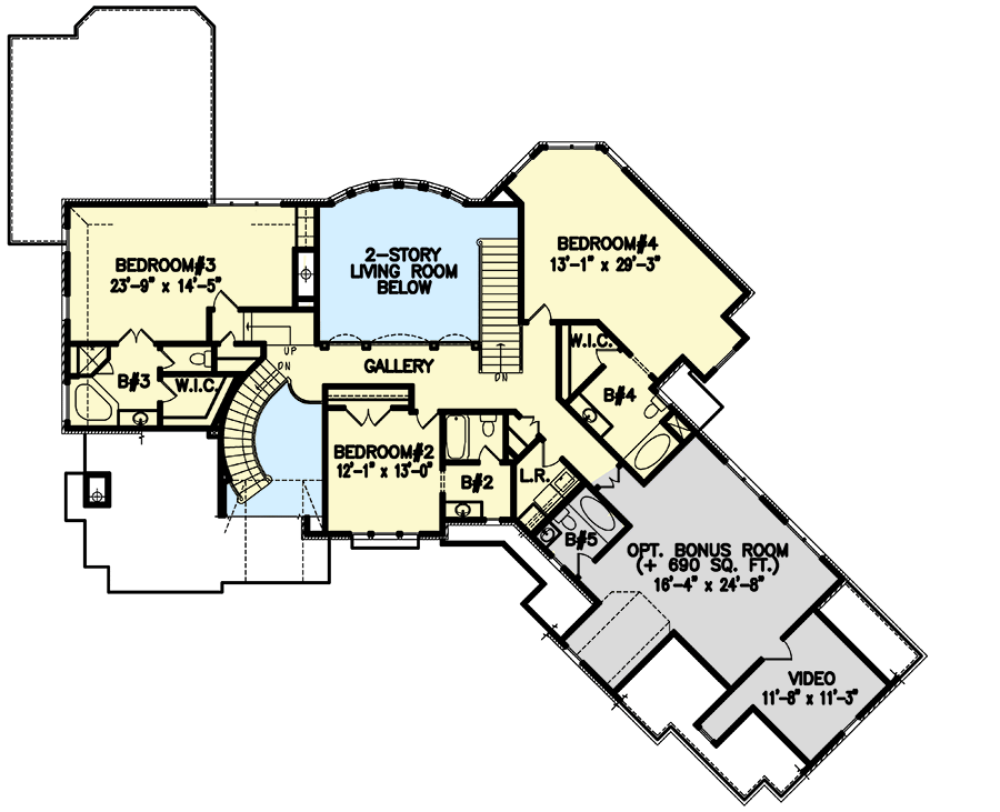 Plan 15634GE: Four Bedroom Splendor - Floor Plan - 2nd Floor - European, Traditional
