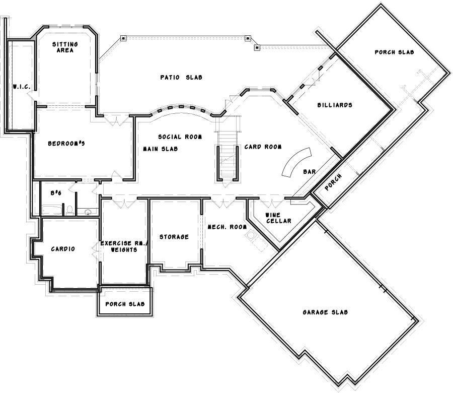 Plan 15634GE: Four Bedroom Splendor - Floor Plan - Unfinished Basement - European, Traditional