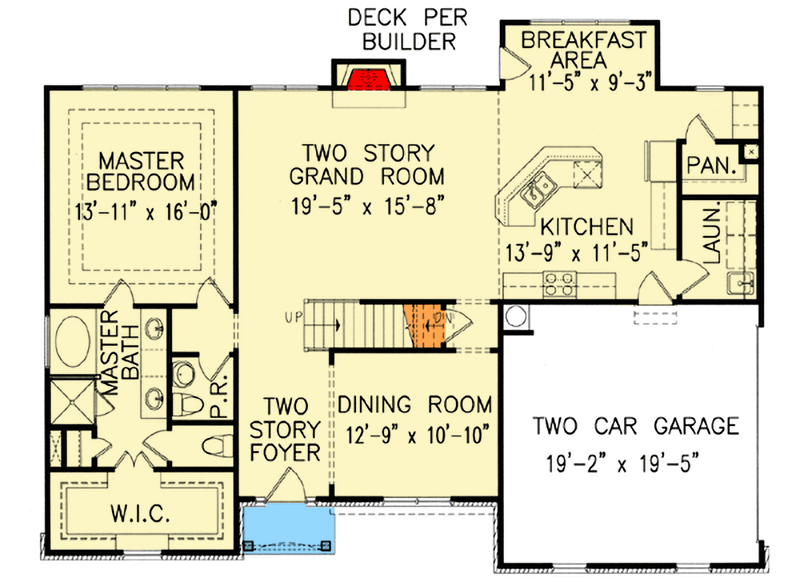 Plan 15638GE: Flexible Bedroom Options - Floor Plan - Main Level - Traditional