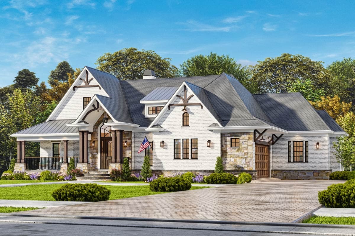 Plan 15645GE: Craftsman Mountain House Plan with Split Bedrooms and Flex Room - Image #5 - Craftsman, Mountain, Ranch, Rustic, Shingle