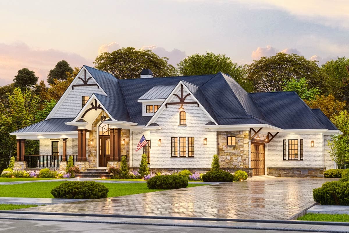 Plan 15645GE: Craftsman Mountain House Plan with Split Bedrooms and Flex Room - Image #7 - Craftsman, Mountain, Ranch, Rustic, Shingle