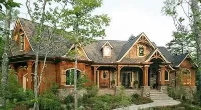 Mountain Craftsman House Plan with Curved Back Porch - 2611 Sq Ft