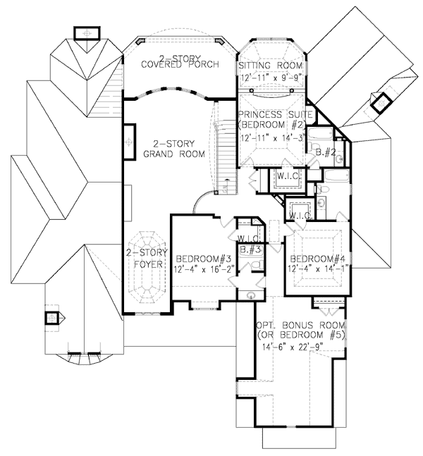 Plan 15658GE: Hip Roof French Country House Plan - Floor Plan - 2nd Floor - European, French Country, Traditional