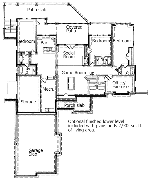 Plan 15663GE: Mountain Lodge with Options - Floor Plan - Basement - Craftsman, Mountain, Rustic, Vacation