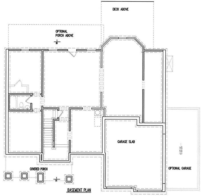 Plan 15673GE: 4-Bed House Plan with Study or Extra Bedroom - 3054 Sq Ft - Floor Plan - Unfinished Basement - Craftsman, Traditional