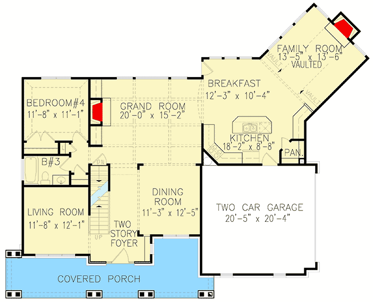 Plan 15683GE: Eye-catching Craftsman with Optional Lower Level  - Floor Plan - Main Level - Country, Craftsman, Farmhouse, Southern