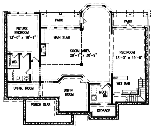 Plan 15687GE: Mountain Lodge with Views - Floor Plan - Lower Level - Cottage, Craftsman, Mountain, Rustic