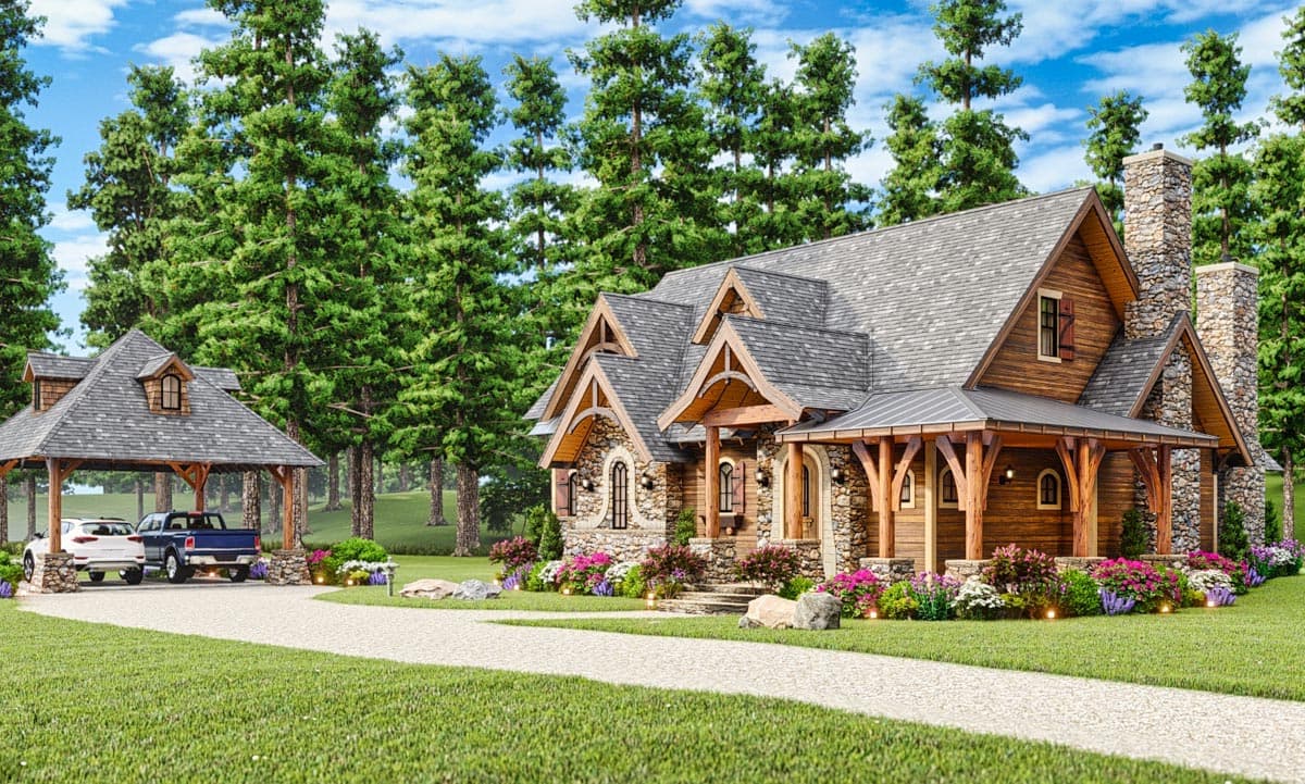 Plan 15702GE: Rustic Lodge Home Plan - 1754 Sq Ft - Image #6 - Cottage, Mountain, Rustic, Vacation