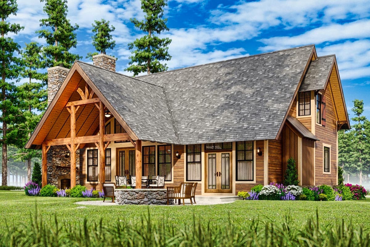 Plan 15702GE: Rustic Lodge Home Plan - 1754 Sq Ft - Image #4 - Cottage, Mountain, Rustic, Vacation