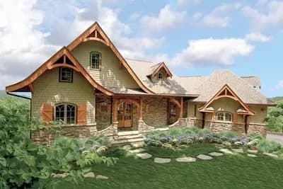 Mountain Home Plan with Vaulted Lodge Room - 2561 Sq Ft