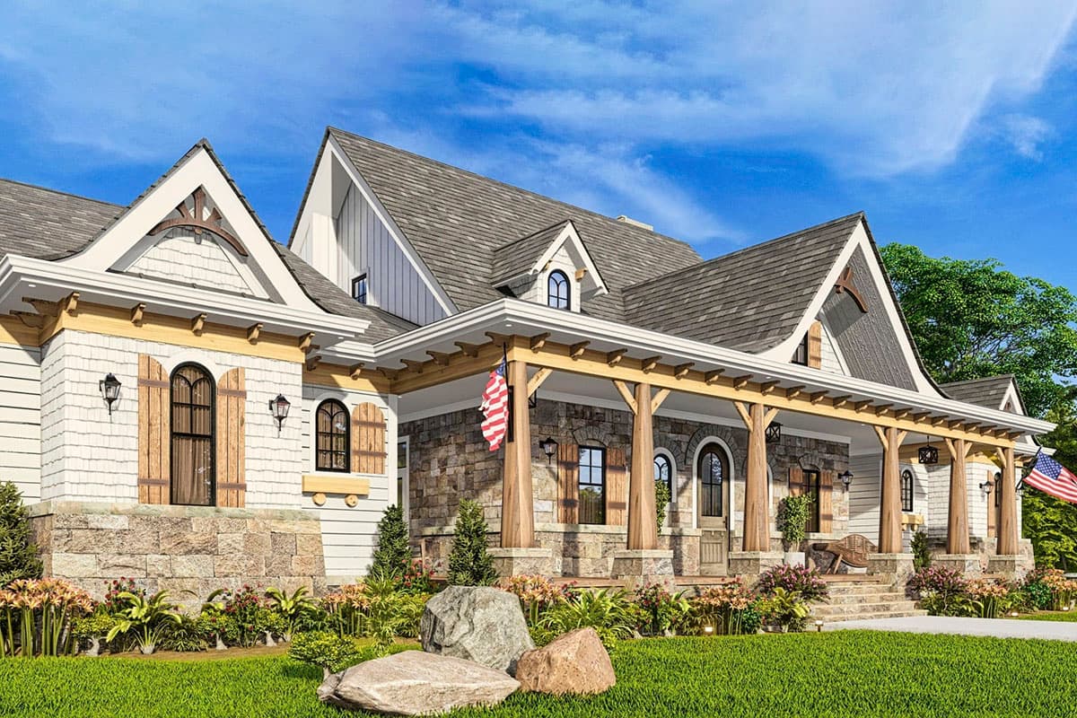 Plan 15705GE: Arts and Crafts House Plan with Great Symmetry and 2 Master Bedrooms - 1873 Sq Ft - Image #7 - Cottage, Country, Farmhouse, Mountain, Rustic