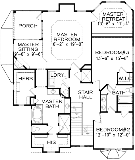 Plan 15708GE: Complete with Master Retreat - Floor Plan - 2nd Floor - Craftsman, European, Northwest