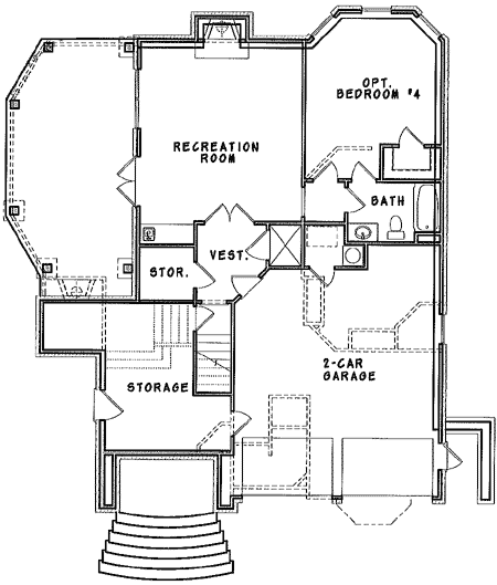 Plan 15708GE: Complete with Master Retreat - Floor Plan - Basement - Craftsman, European, Northwest