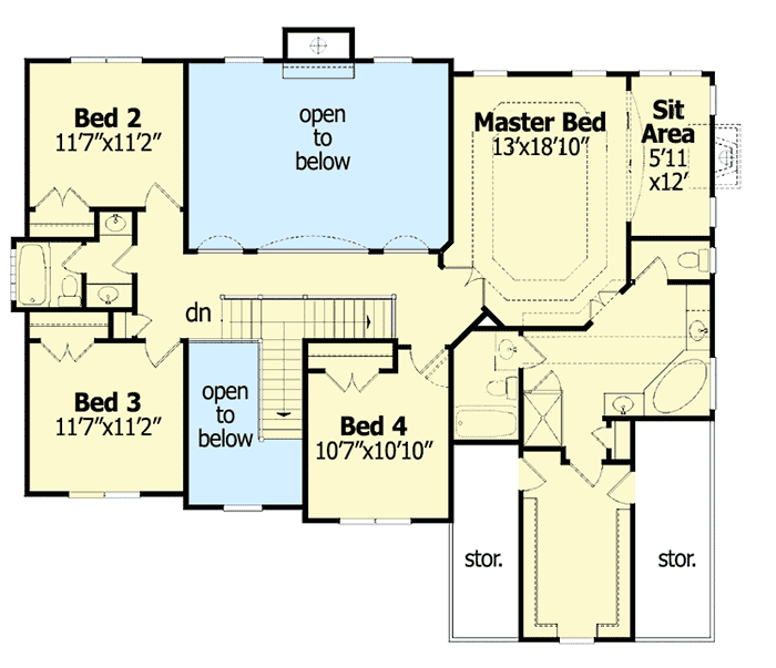 Plan 15729GE: Traditional Home Plan with Sunroom - Floor Plan - 2nd Floor - Traditional