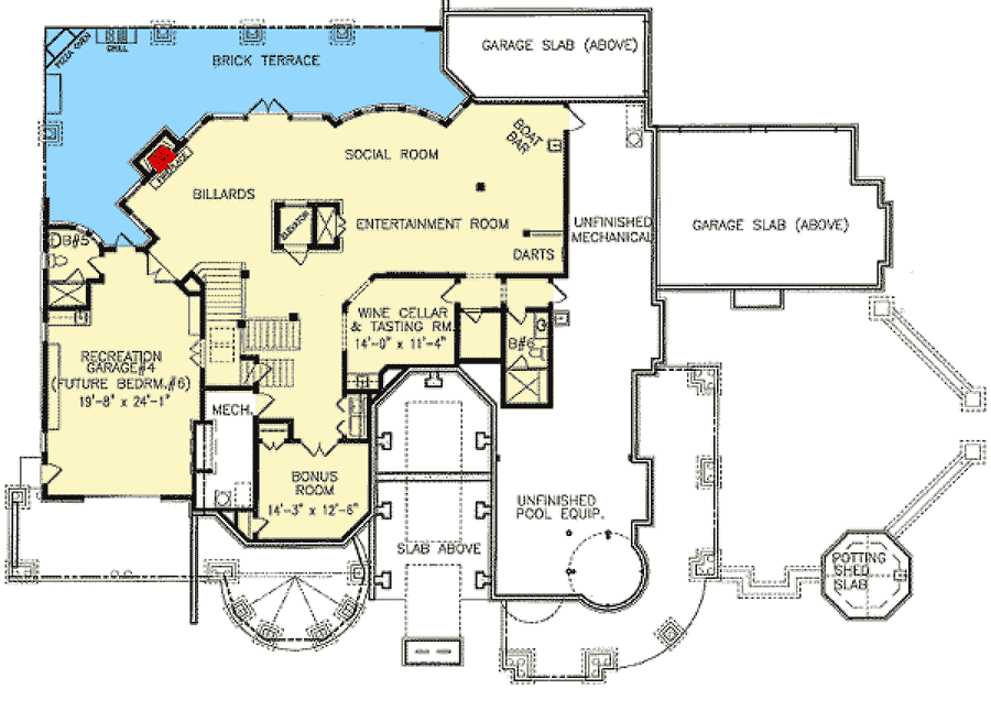 Plan 15756GE: Shingle Style Classic with Lighthouse Tower - Floor Plan - Optional Lower Level - Coastal, Craftsman, Shingle