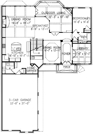 Plan 15767GE: Grand Outdoor Living Area - Floor Plan - Main Level - European, Traditional