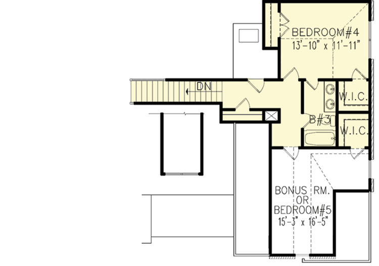 Plan 15779GE: Private Master Suite - Floor Plan - 2nd Floor - Country, European