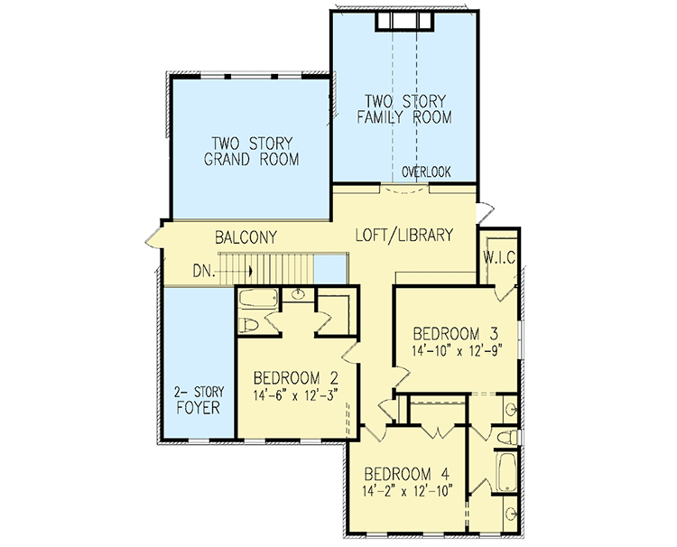 Plan 15788GE: Balcony Overlook - Floor Plan - 2nd Floor - Colonial, Traditional