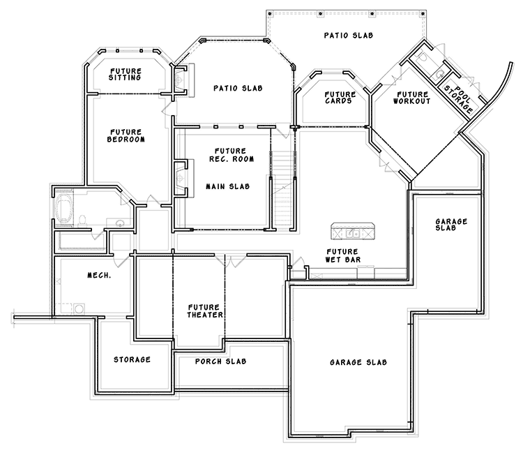 Plan 15794GE: Exquisite Master Down European Manor - Floor Plan - Unfinished Lower Level - European, French Country
