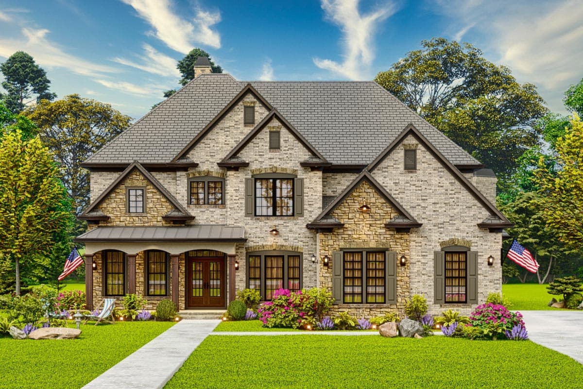 Plan 15798GE: Traditional House Plan with Angled Keeping Room - 3338 Sq Ft - Image #4 - European, Traditional