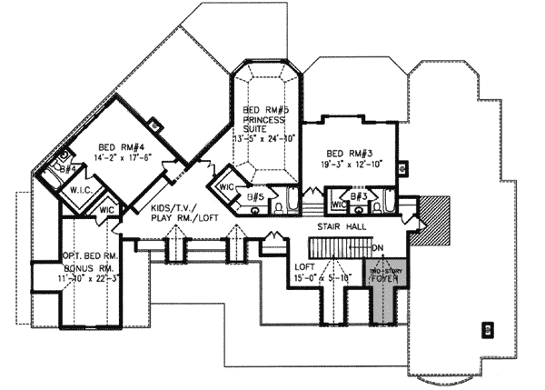 Plan 15799GE: Luxurious Manor Home Plan - Floor Plan - 2nd Floor - European, Traditional