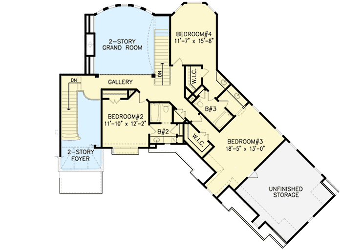 Plan 15803GE: 4 Bedroom Splendor with Options - Floor Plan - 2nd Floor - European, Traditional