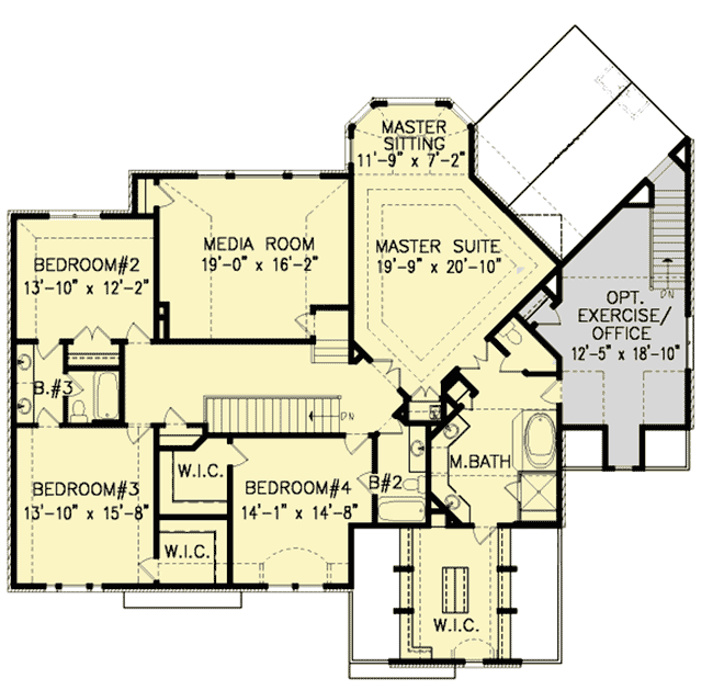 Plan 15807GE: Old World Exterior - Floor Plan - 2nd Floor - European, French Country, Traditional
