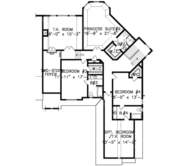 Plan 15809GE: Stunning Curb Appeal - Floor Plan - 2nd Floor - Traditional