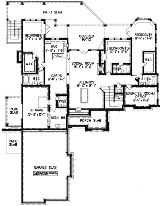 Plan 15810GE: Mountain Lodge with Observatory - Floor Plan - Basement - Craftsman, Mountain, Northwest, Rustic