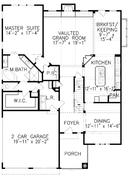 Plan 15824GE: Stone Clad Manor with Options - Floor Plan - Main Level - Cottage, European, Traditional