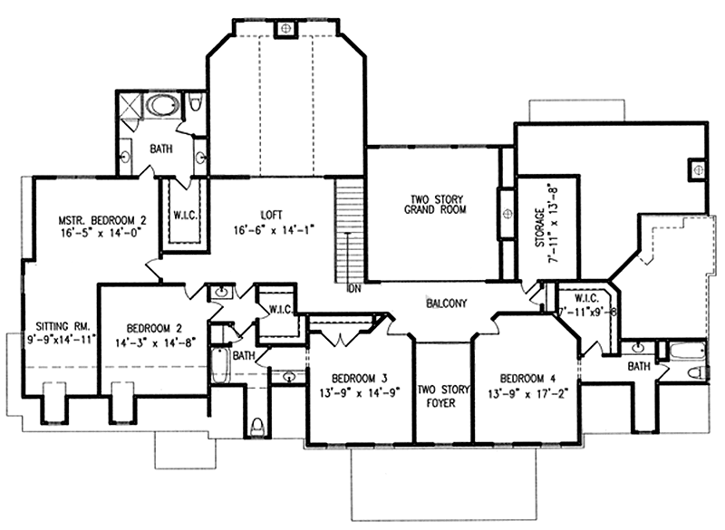 Plan 15844GE: 5-Bed Traditional House Plan with Two Master Suites - Floor Plan - 2nd Floor - Country, Traditional