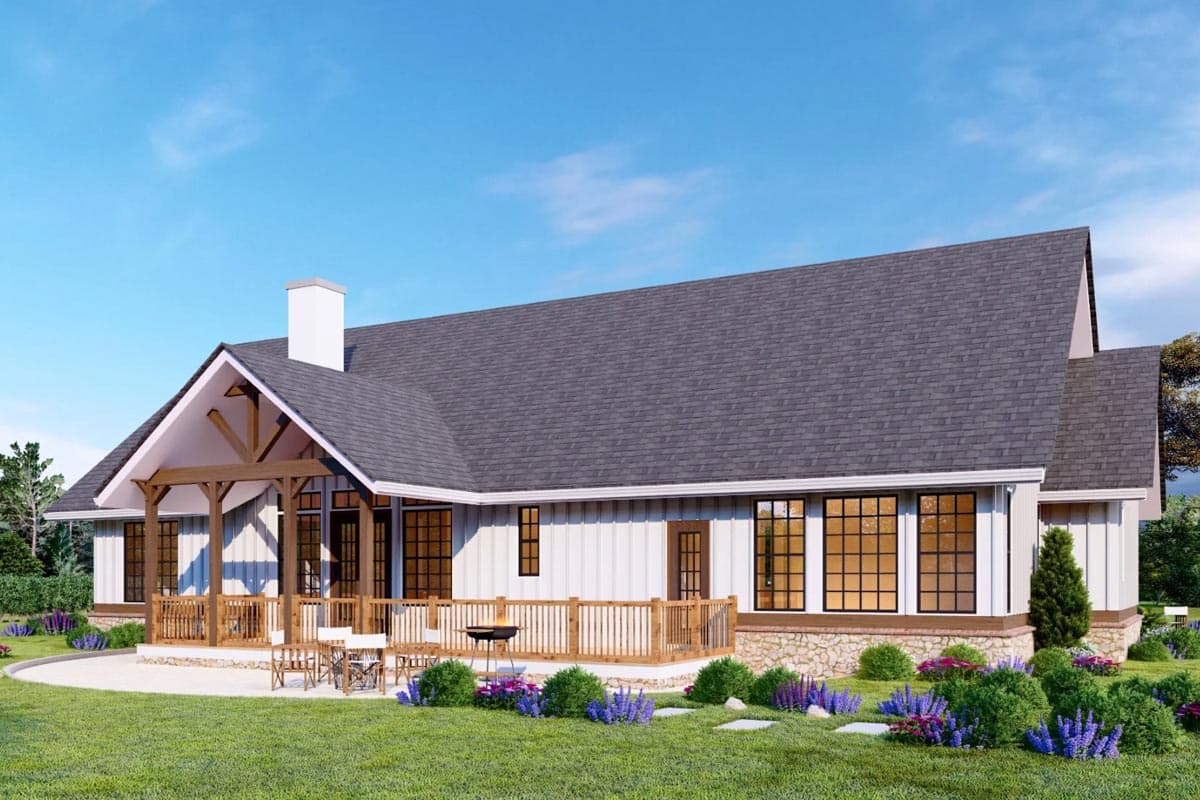 Plan 15853GE: One-Story House Plan with Flex Room and Vaulted Living Room - 1927 Sq Ft - Image #8 - Ranch, Traditional