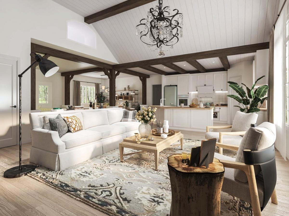 Plan 15853GE: One-Story House Plan with Flex Room and Vaulted Living Room - 1927 Sq Ft - Image #11 - Ranch, Traditional