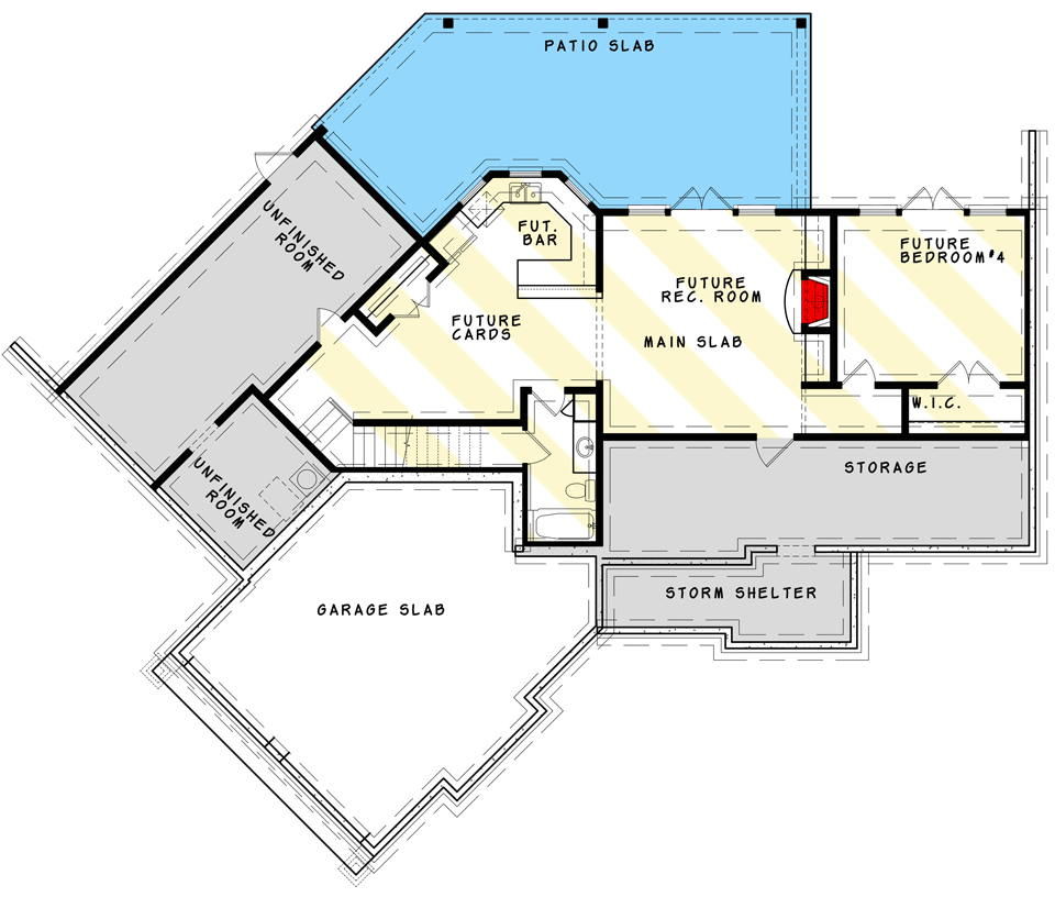 Plan 15884GE: Gabled 3-Bedroom Craftsman Ranch Home Plan with Angled Garage - 1873 Sq Ft - Floor Plan - Optionally Finished Lower Level Walkout - Craftsman, Mountain, Ranch, Rustic