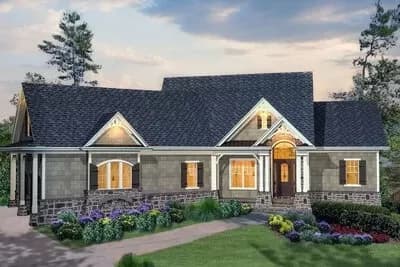 Affordable Gable Roofed Ranch Home Plan - 2090 Sq Ft