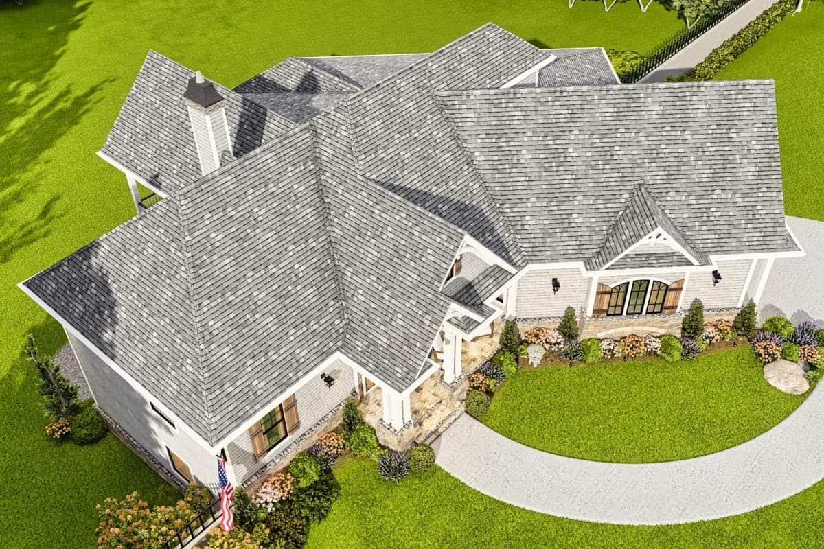 Plan 15886GE: Classic Hip Roofed Craftsman House Plan with Angled 2-Car Garage - 1729 Sq Ft - Image #5 - Craftsman, Mountain, Northwest, Ranch, Rustic