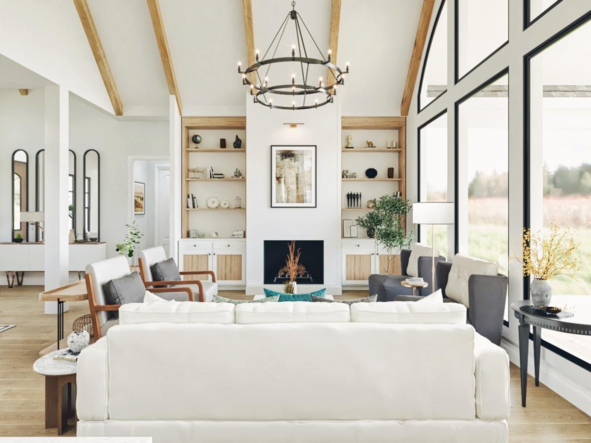 Plan 15886GE: Classic Hip Roofed Craftsman House Plan with Angled 2-Car Garage - 1729 Sq Ft - Image #10 - Craftsman, Mountain, Northwest, Ranch, Rustic