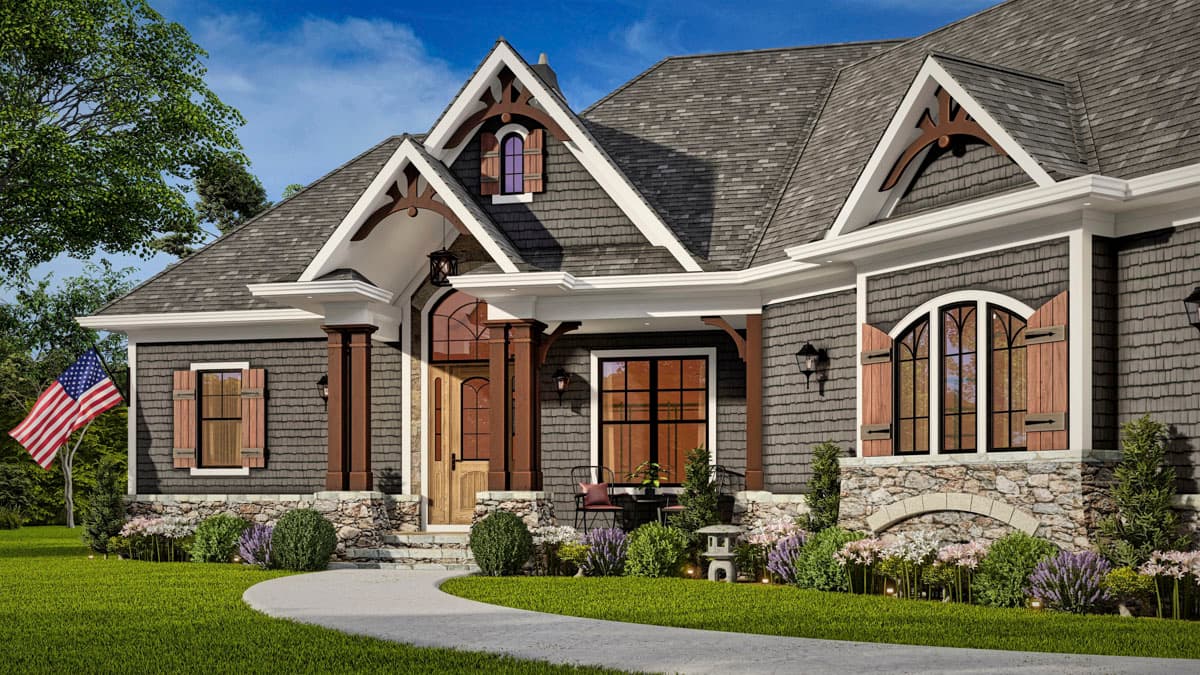 Plan 15887GE: Hip Roof Mountain Craftsman House Plan with 3 Bedrooms  - 1873 Sq Ft - Image #6 - Country, Craftsman, Mountain, Ranch, Rustic