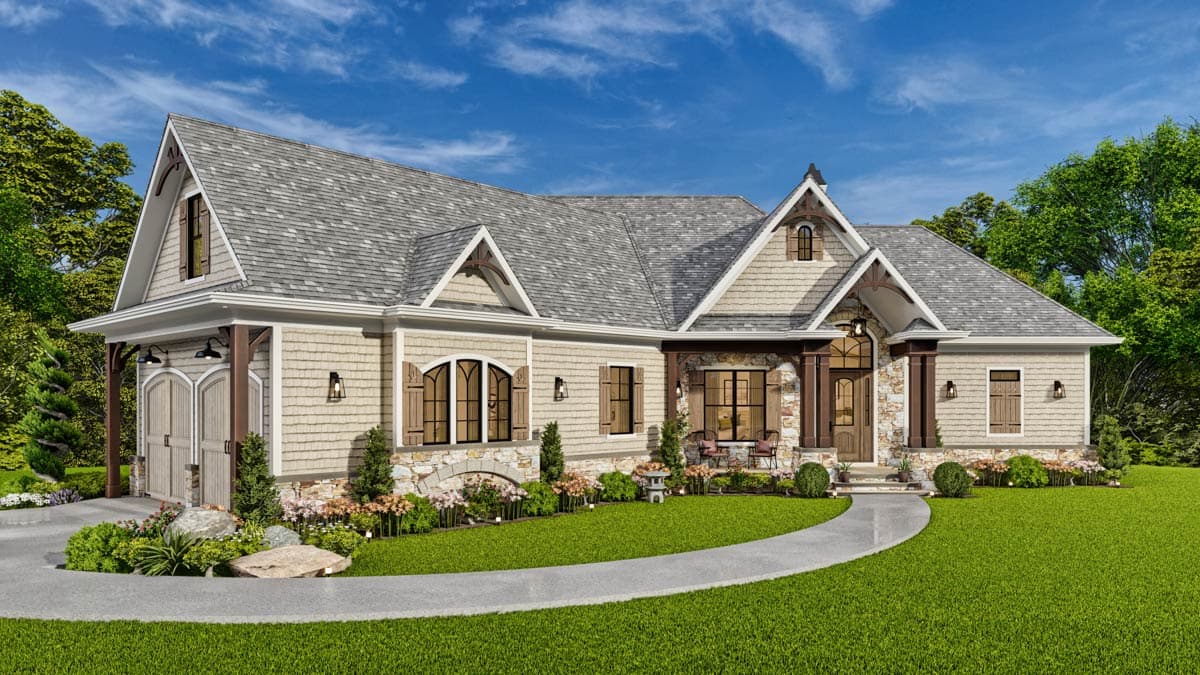 Plan 15888GE: Hip-Roofed Ranch Home Plan - Image #6 - Country, Craftsman, Mountain, Ranch, Rustic